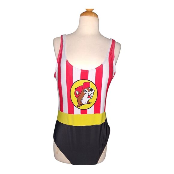Buc-ee's Striped Logo One-Piece Swimsuit Medium - Picture 1 of 6